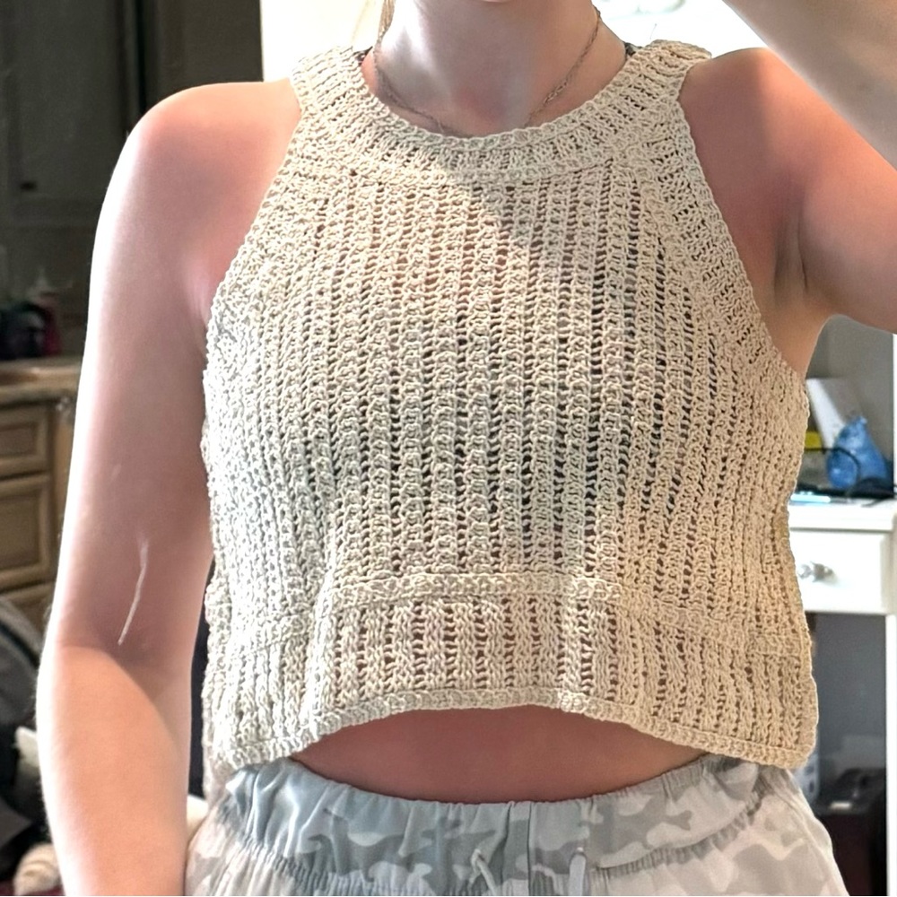 Beige Crochet Top